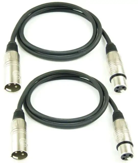 2 x 1 m Mikrofonkabel symmetrisch Adam Hall 3-Star XLR 3 pol DMX Mikrofon Kabel