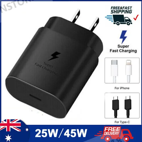 45W 25W Super Fast Wall Charger Type C USB-C PD Power Adapter for Samsung iPhone