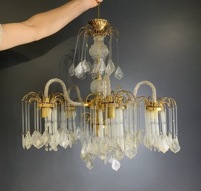Lustre 5 Lumières Style Murano – Cristal Et Fruits, Multicolore, élégant