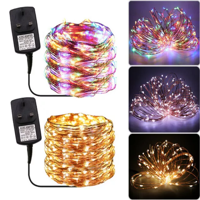 LED Fairy String Lights Mains Plug in Battery Powered Party Wedding Xmas Outdoor