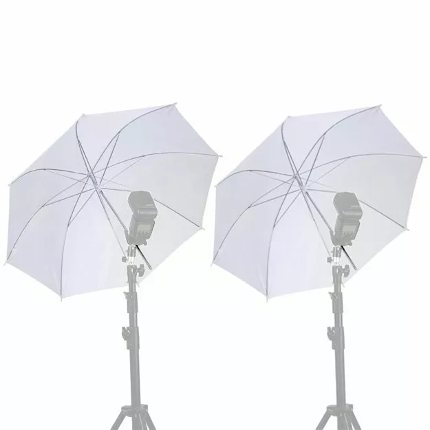 2× Foto Studioschirm 33" Reflektor Weiß Diffusor Reflexschirm Softbox Blitz 84cm