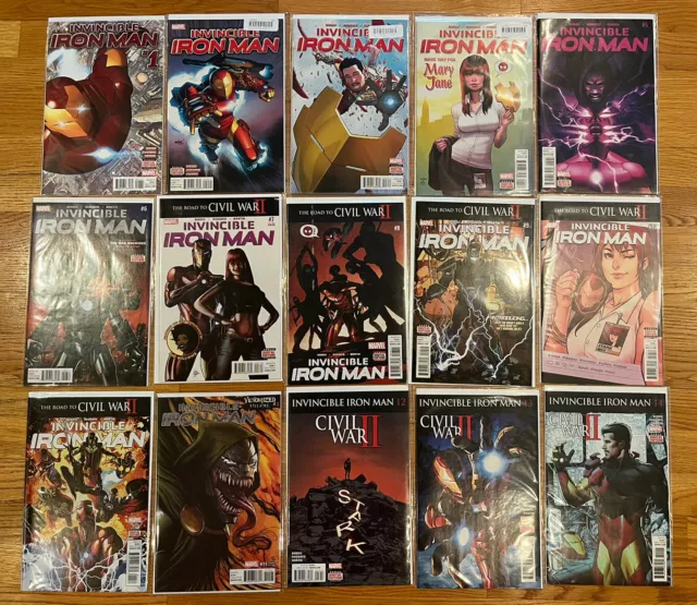 Invincible Ironman 1-14, NM Complete 2016 Series 7,9 1st RiRi Williams Ironheart