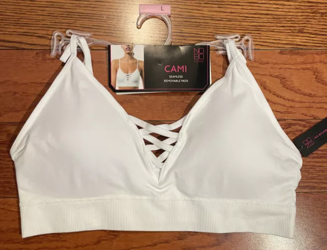 NWT WOMENS WHITE No Boundaries Seamless Strappy Cami Bra Size