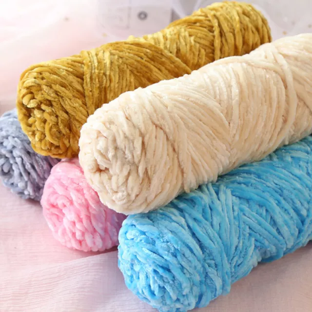 100g Skein Shiny Chunky Chenille Yarn DIY Crochet Soft Baby Velvet Knitting Wool