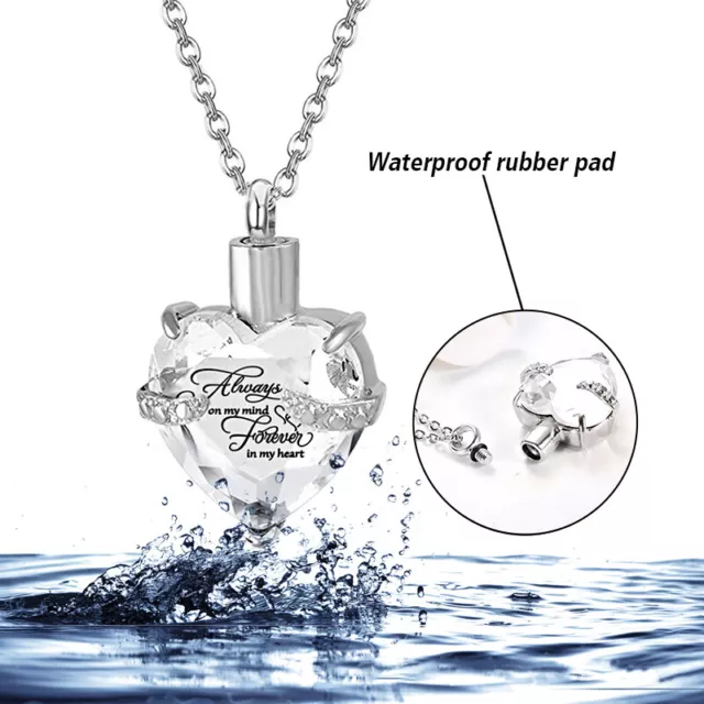 Ashes Urn Necklace Cremation Jewelry Heart Pendent For Ashes Memorial Locket