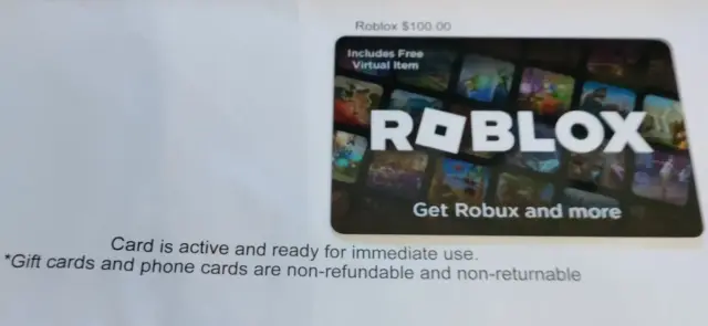 ROBLOX GIFT CARD Giftcard $25 Includes FREE Virtual Item - Brand new never  used $30.00 - PicClick