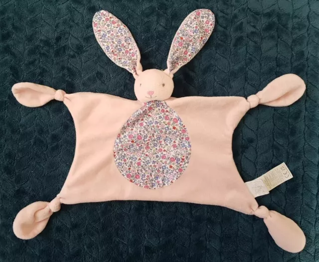 Jojo Maman Pink Floral Bunny Comforter Blankie