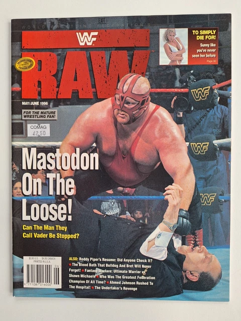 1st Issue WWF Raw Magazine May / June with Poster - Vader Sunny Shawn Michaels
