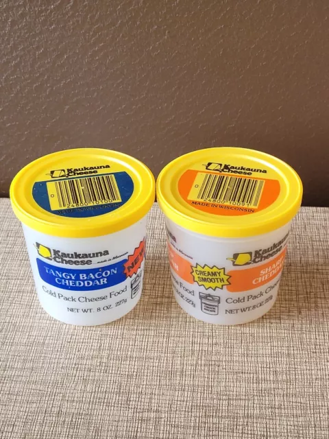 Vintage Kaukauna EMPTY Plastic Cheese Containers Stage Prop Kitchen Play