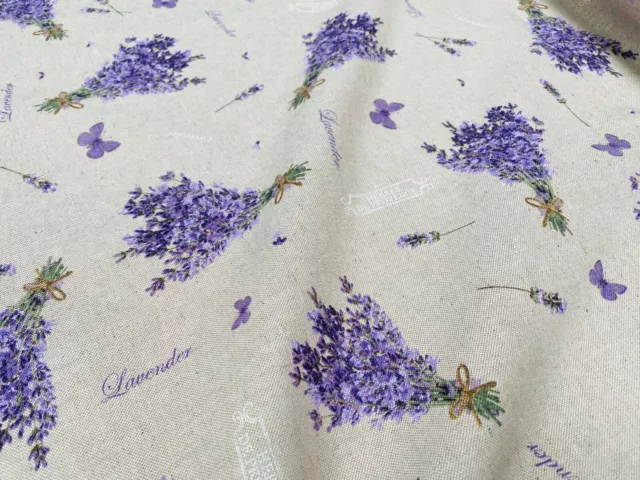 Lavande Violet Papillon Lin Look Tissu Imprimé Rideaux, Décor Maison 140cm Large