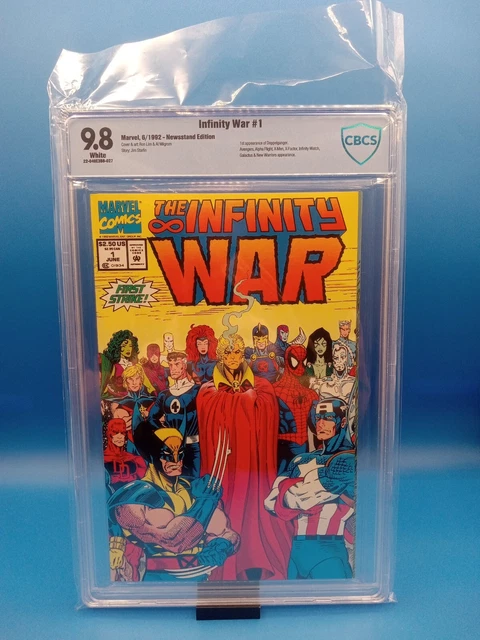 INFINITY WAR #1 CBCS 9.8 🔥 Not CGC 🔥 MARVEL NEWSSTAND  1992 JIM STARLIN