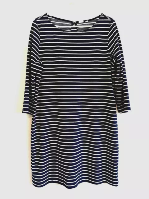 Gap Woman's Striped Navy Ponte Tunic Dress Size L Office Career Minimal Work