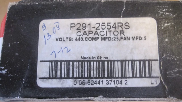 Carrier Totaline Run Capacitor P291-2554RS 25/5uf 440VAC Round Free Shipping