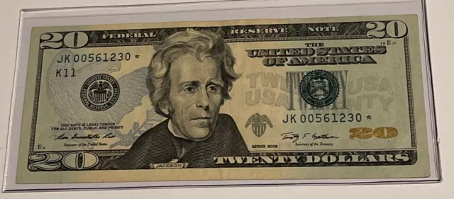 US Fancy Star Error Note Serial Twenty Dollar Replacement Duplicate Ink Fed $20