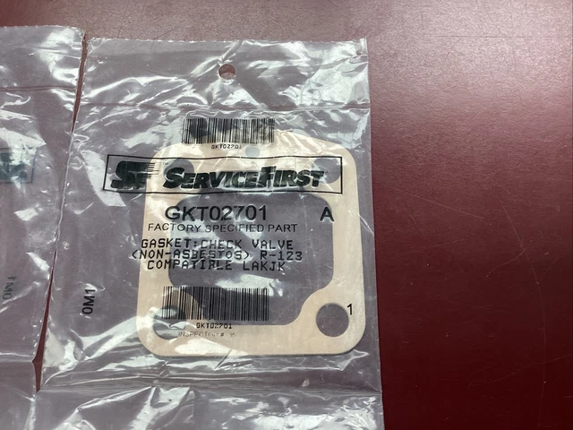 Gasket;Check Valve (Non-Asbestos) R-123 Compatible Lakjk Gkt02701