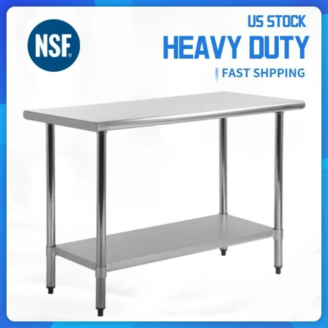 24" 36" 48" 60" Kitchen Work Table Stainless Steel Commercial Food Prep Table