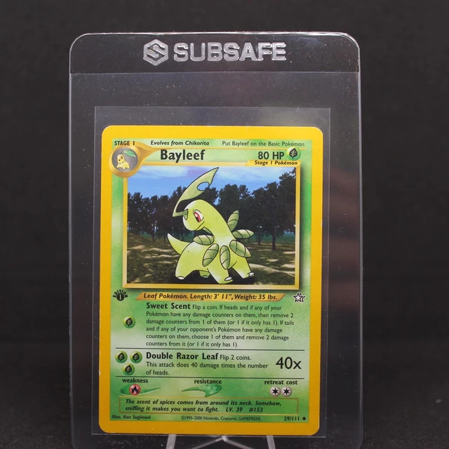 🌟 1st Edition Bayleef | Neo Genesis 29/111 | Moderately Played VG | WOTC 🌟
