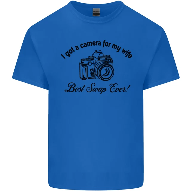 T-shirt top fotocamera per mia moglie fotografo fotografia uomo cotone 2