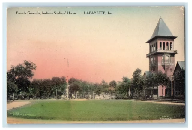 c1910 Parade Grounds Indiana Soldiers Home, Lafayette Indiana IN Postcard