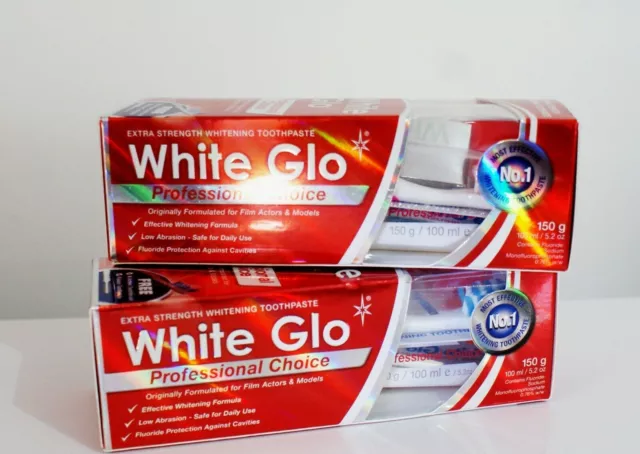 Paquete de 2 cepillos de dientes de pasta de dientes blanqueadora White Glo...