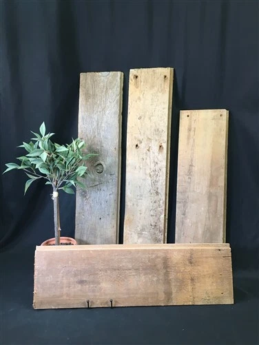 4 Barn Wood Reclaimed Planks, Wall Siding Boards, Rabbet Edge Lumber A53,
