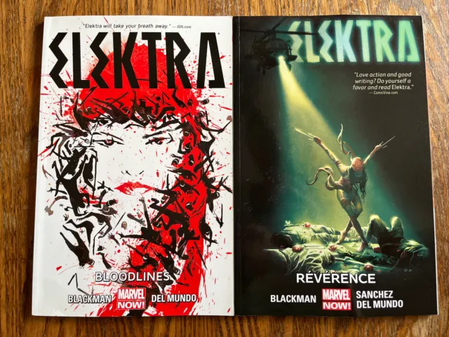 Elektra Vol 1 And 2 Bloodlines And Reverence Paperback Marvel TPB By Blackman