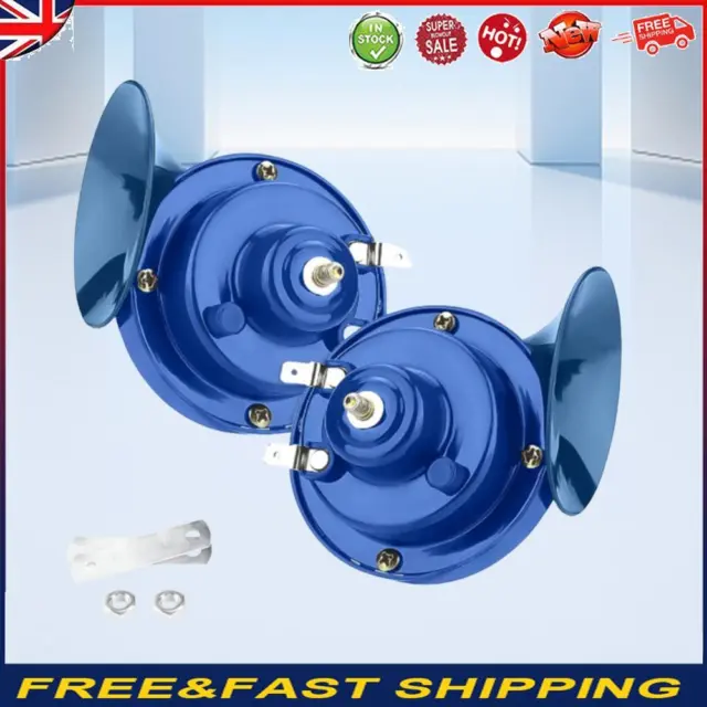 12V Car Horn 300DB Waterproof Snail Air Horn for Motorbike Auto Boat (Blue) -