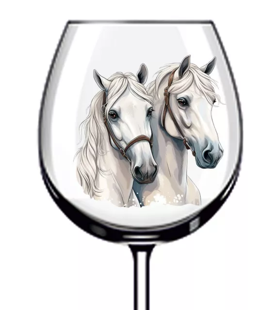 12x White Horse Tumbler Wine Glass Bottle Vinyl Sticker Decals j986