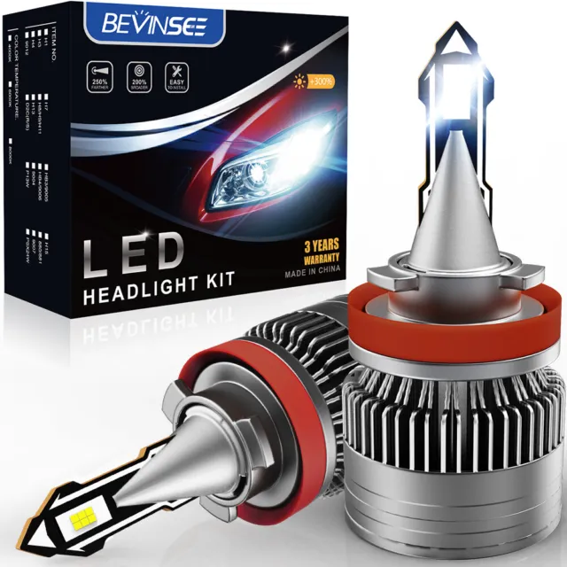 Bevinsee 2X H11/H8/H9 LED Headlight Bulbs Low Fog Light 70W For Ford Edge 07-10