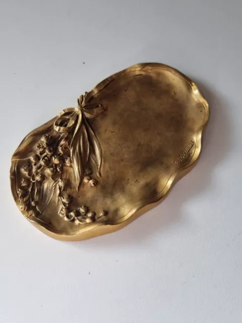 Vide Poche En Bronze Signée Delaune Art Nouveau