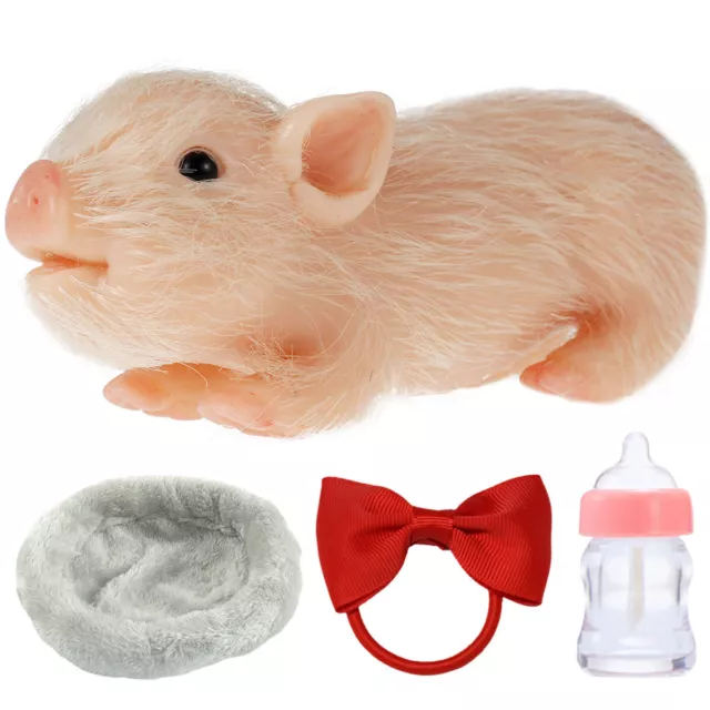 Silicone Piglet Mini Doll Set Full Body Reborn Baby Piglet Cute lifelike Piglet@ 3