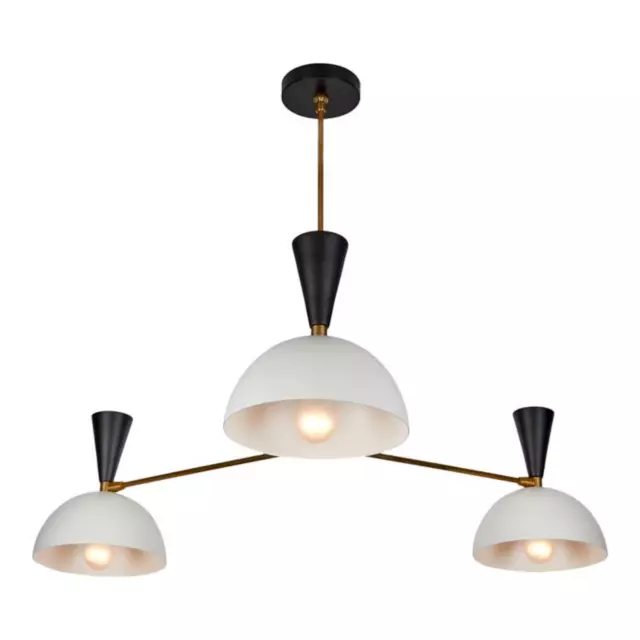 Grande lampe lustre Spoutnik pendentif 3 lumières milieu du siècle en...