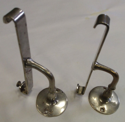 Nickel Plated Brass Bathroom Shelf Brackets Pair Vintage Bathroom Brass Fixtures