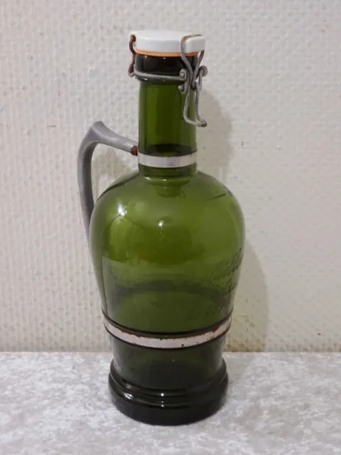 Große deutsche Bernsteinglas-Apothekerflasche „Spiritus“ im