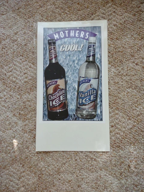 Mothers Vanilla & Chocolate ICE Marketing Ad Laminated Label Poster 11"x 17"