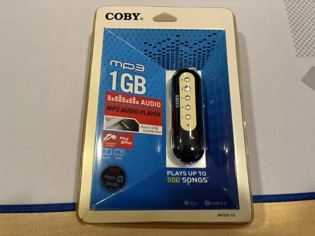 Coby MP200 Black (1 GB)  MP3 USB 2.0 Digital Media Player New In Box