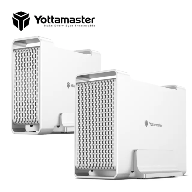 Yottamaster 2 Bay Festplattengehäuse TypC USB Gehäuse für 2,5" 3,5" SATA HDD SSD