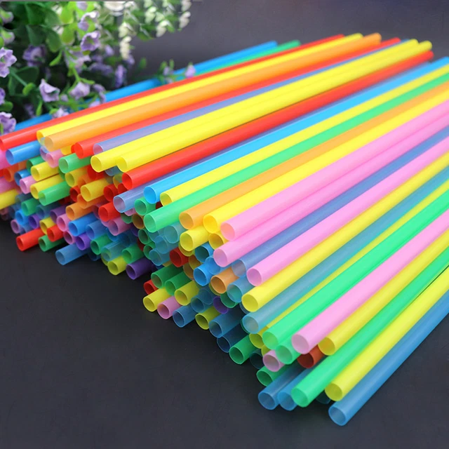100 piezas/bolsa de pajitas revueltas prácticas plegables coloridas desechables bebida