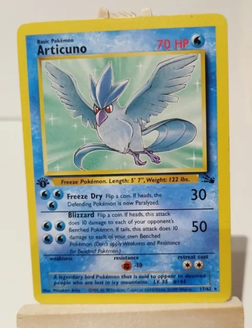 Pokémon Card - Articuno- 17/62 - Fossil 1st Edition WOTC 1999