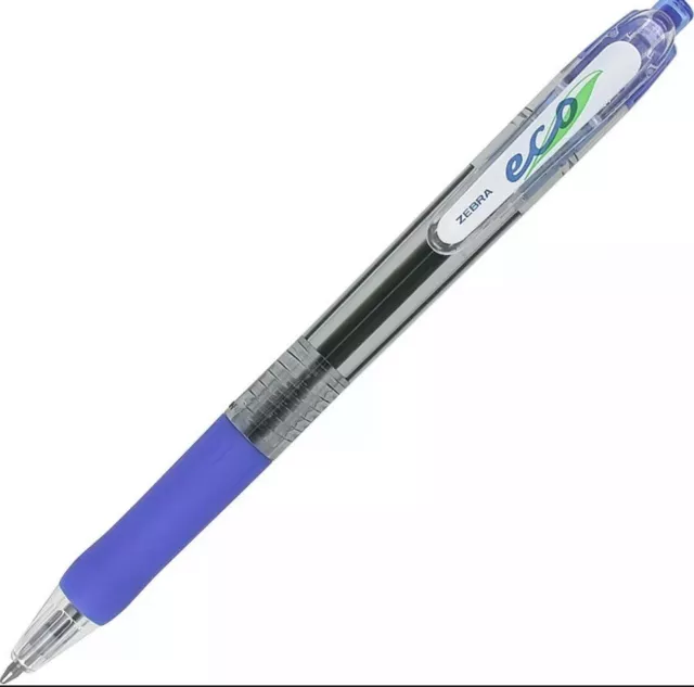 6 Ct Zebra Jimnie Clip Eco Retractable Ballpoint Pen, 1.0mm Tip, Blue Pack Of 6