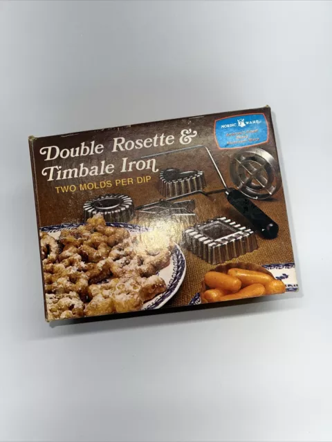 Nordic Ware Vintage Double Rosette & Timbale Iron 01300 Made in Minnesota