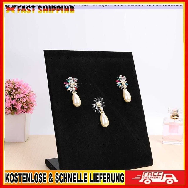 Demiawaking Ohrringhalter aus Samt für Schmuck Schwarz