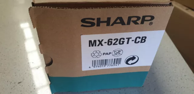 Genuine Sharp MX62GT CB  Cyan Toner Cartridge ,  Sharp MX-6240N, MX-7040N