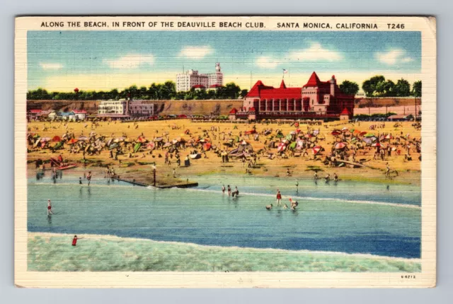 Santa Monica CA-California Along the Beach Deauville Beach Club Vintage Postcard