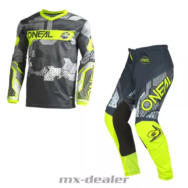 O'Neal Element V22 Camo Jaune Pantalon de Motocross Type Jersey MX Enduro Combo