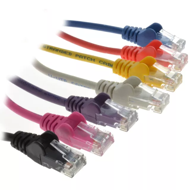 Ethernet Cable Network Internet Cat5e RJ45 UTP 0.25m Corto - 50m Largo Lote