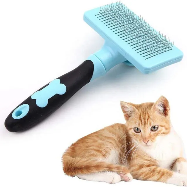 Pet Grooming Brush Self Cleaning Dog Cat Slicker Brush Gently Remove Comb Tool