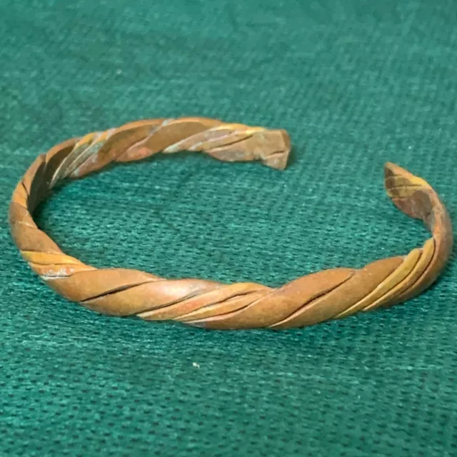 A Genuine Twiste Rare Ancient Viking Bracelet Bronze Artifact Authentic Stunning