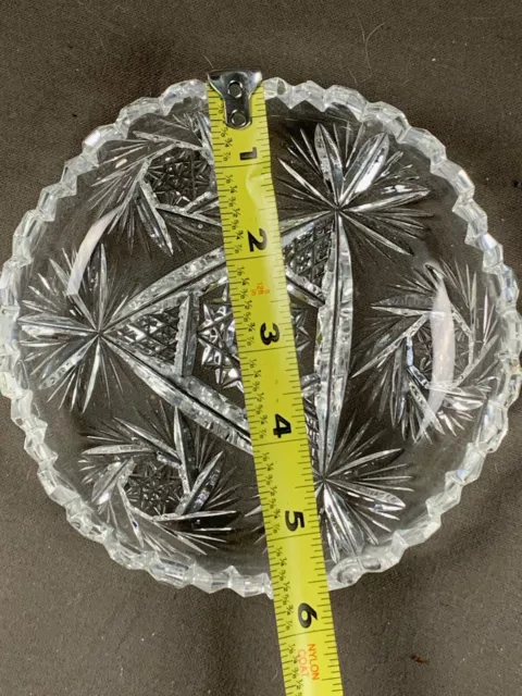 Antique Lot of 9 ABP American Brilliant Cut Crystal Glass Small Low Bowl 366 5