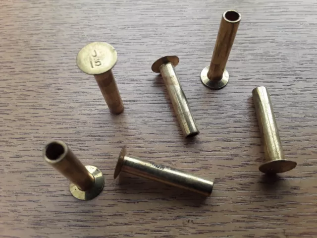 Rivetto freno in ottone massiccio semi cavo 3/16"" x 31/32"" j15 qty 6